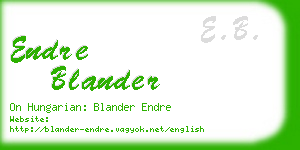 endre blander business card